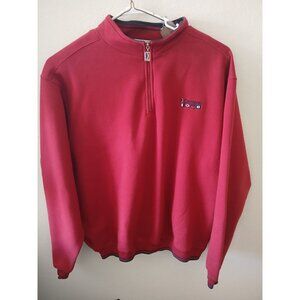 Carnival Cruise Lines Embroiderd Sweatshirt Men's XXL 2XL 1/4 Zip Red Vintage